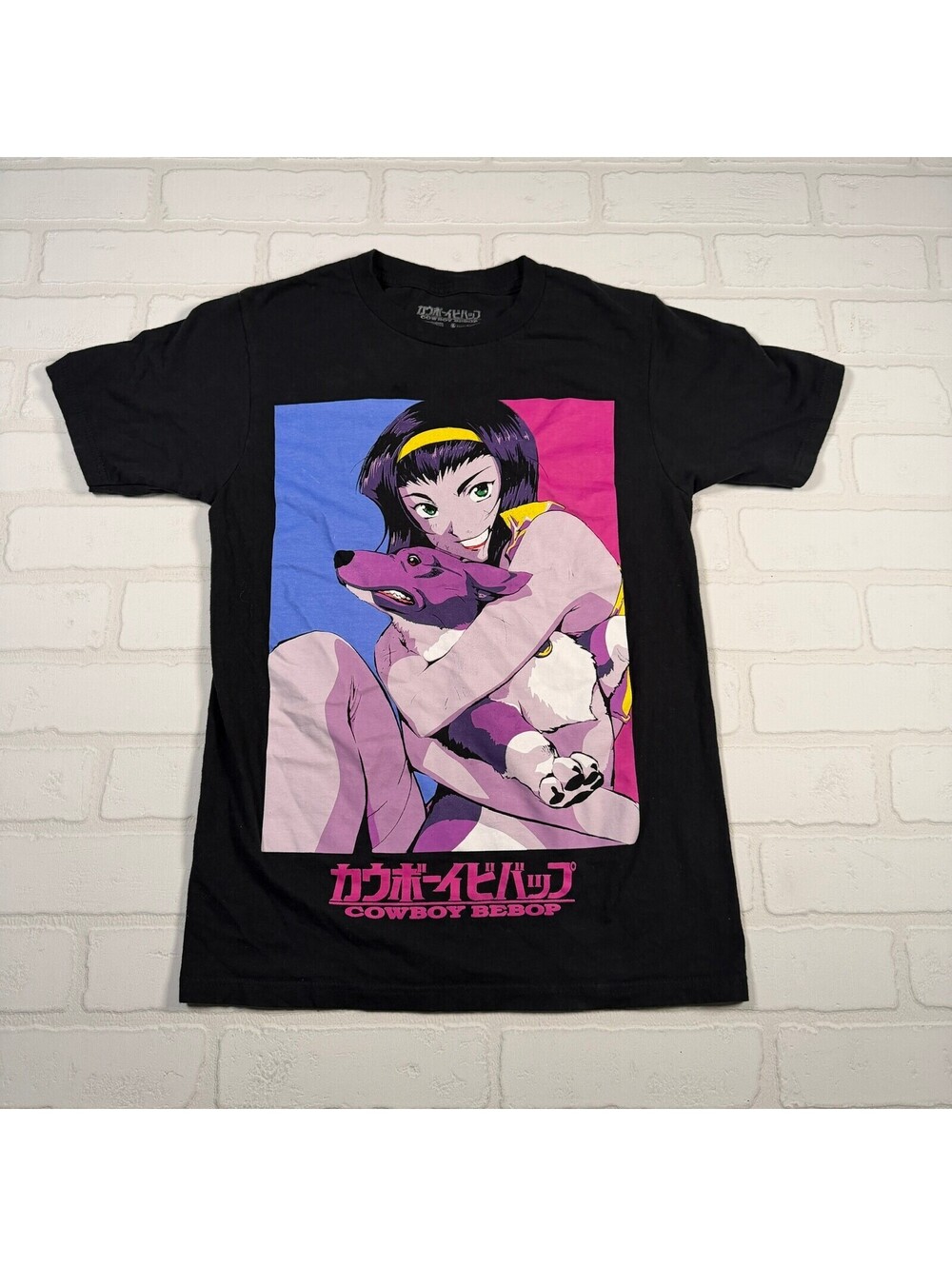 Cowboy Bebop Faye Valentine Ein Hug Anime Graphic T Shirt Black Size XS